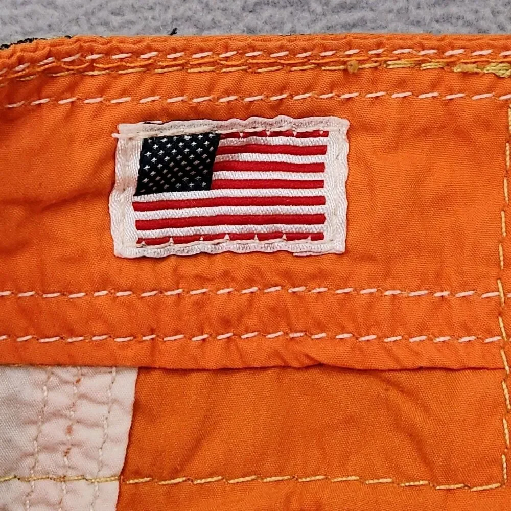 True Religion Retro Board Shorts Men's 40 Orange Swim Trunks Y2K 10
